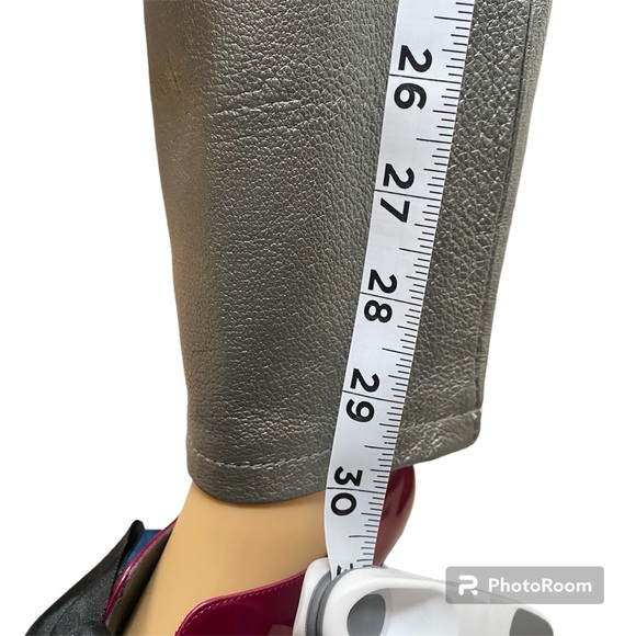 Tower Hill Collection Grey Metallic High Rise 100% Leather Pants Size 6 - Picture 9 of 13